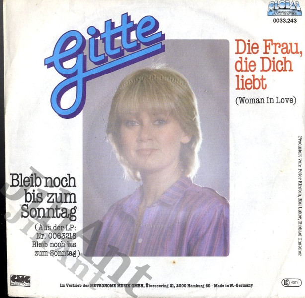 SP - Gitte - Die Frau, die Dich liebt, Bleib noch zum Sonntag