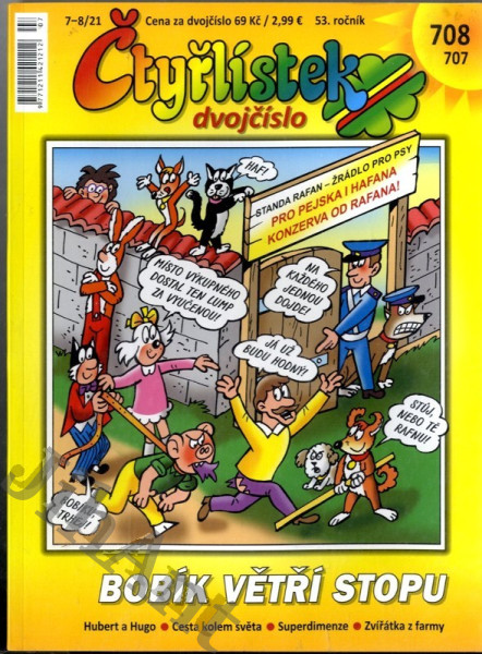 Čtyřlístek dvojčíslo č. 707 708 - Bobík větří stopu