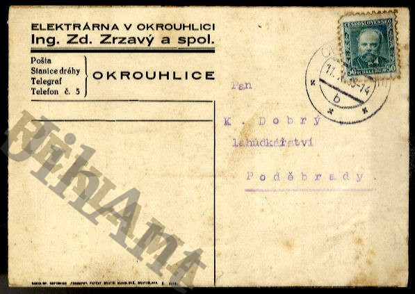 Korespondenční lístek -  Elektrárna - Okrouhlice